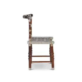 Chair with Hammered Metal Decoration, Twentieth Century