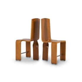 Set of Eight Blonde Cherry Chairs, 1980s
