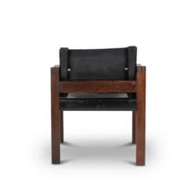 Armchair in Rosewood and Leather, 1970s