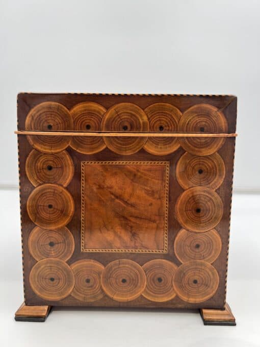 Cubic Walnut Biedermeier Box - Inlay Detail - Styylish