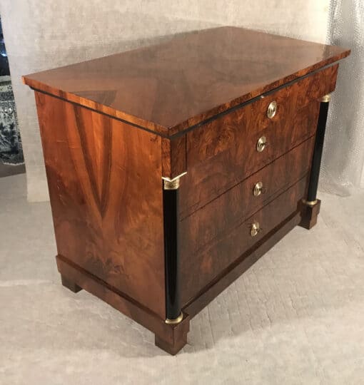 Biedermeier walnut chest of drawers- three quarter view- Styylish