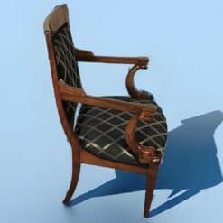 French Empire Armchair- side view on blue background- Styylish