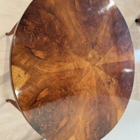 Small Biedermeier Side Table, Walnut Veneer and Beech, South Germany circa 1830