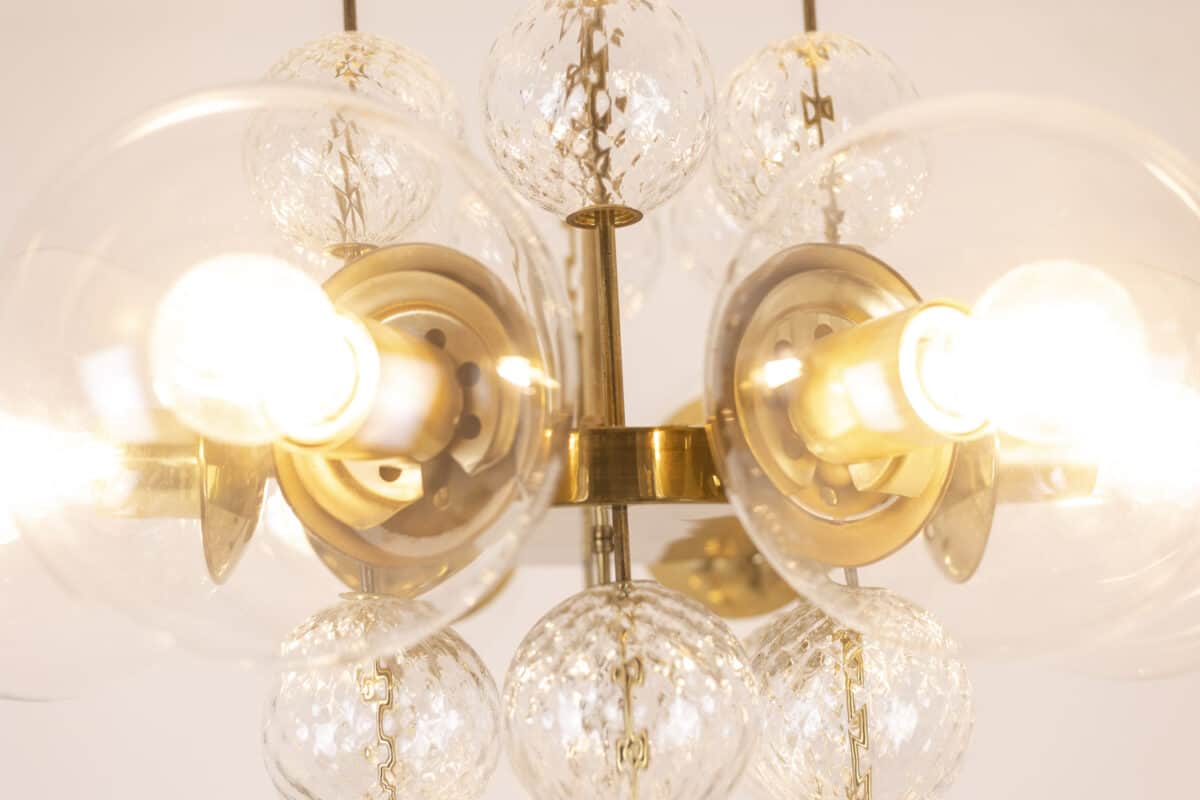Brass and Glass Chandelier - Furniture for Sale - Styylish