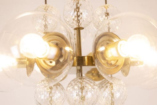 Brass and Glass Chandelier - Light Detail - Styylish