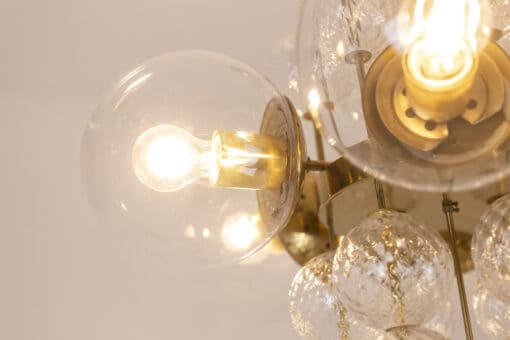 Brass and Glass Chandelier - Lightbulb - Styylish