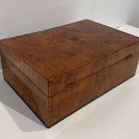 Antique Walnut Biedermeier Box, Ebony Inlays, Southern Germany circa 1820