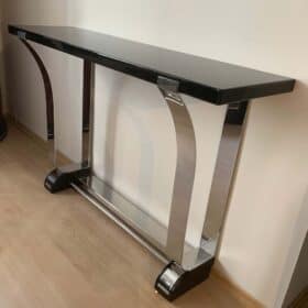 Art Deco Console Table, Black Lacquer, Germany