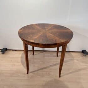 Small Biedermeier Side Table, Walnut Veneer and Beech, South Germany circa 1830