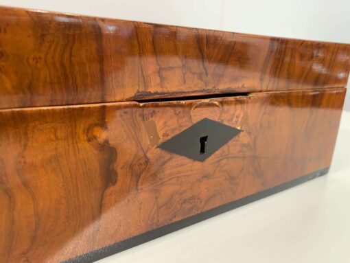 Antique Walnut Biedermeier Box - Keyhole Detail - Styylish