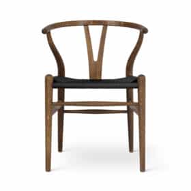 CH24 Wishbone Chair, Black Paper Cord