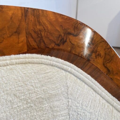 Biedermeier Walnut Bergere Chair - Backrest Wood Detail - Styylish