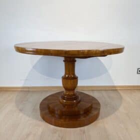 Round Biedermeier Center Table, Cherry Veneer, Austria, Vienna circa 1830