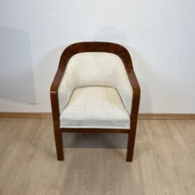 Biedermeier Bergere Chair, Creme Velvet, Austria circa 1840