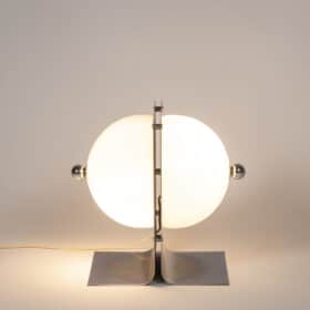 Metal and Opaline Lamp, 1970s