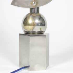 Sculptural Chromed Metal Lamp, 1970s