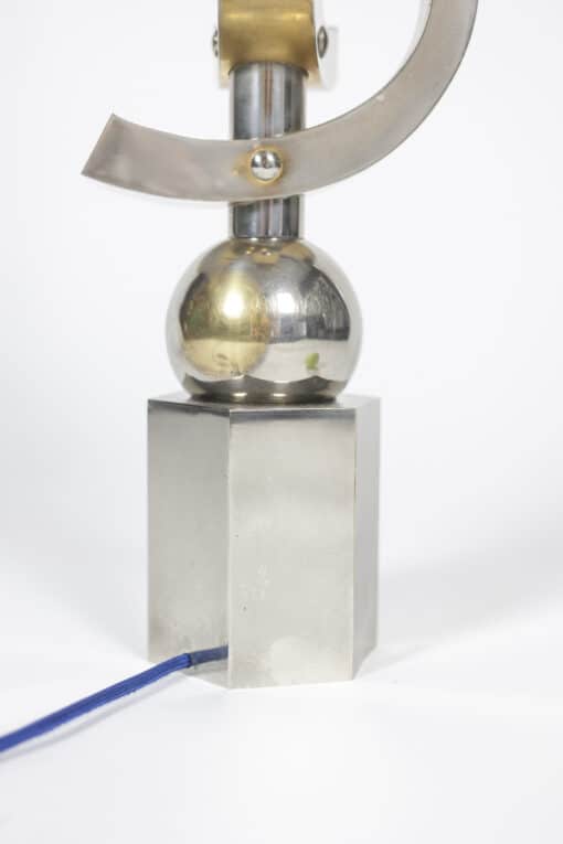 Sculptural Chromed Metal Lamp - Bottom Frame - Styylish