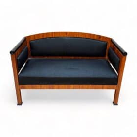 Biedermeier Bench, Cherry Veneer, Horsehair, Southern Germany circa 1830