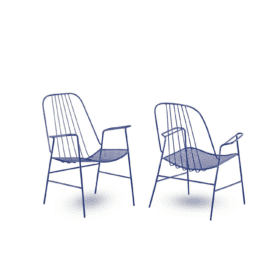 Pair of Openwork Iron Armchairs, 1960s