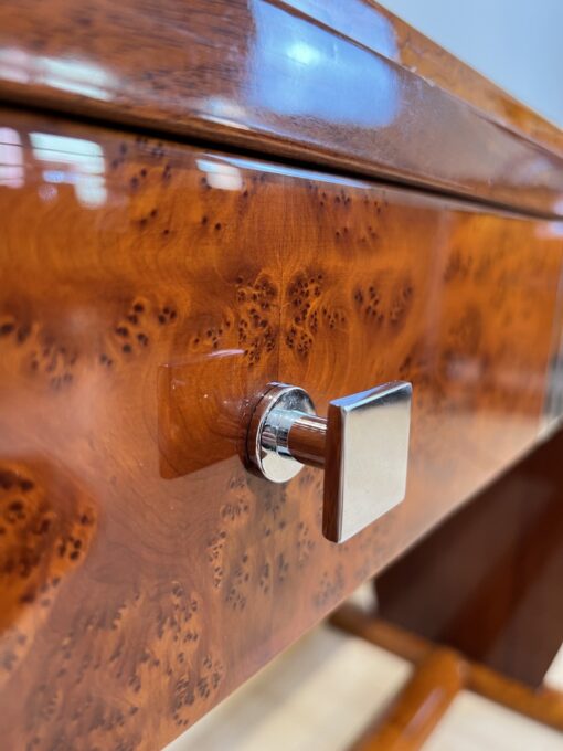 Long Art Deco Table - Chrome Knob Side - Styylish