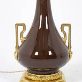 Pair of Porcelain and Gilt Bronze Lamps, circa 1880