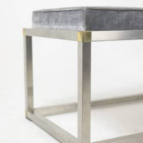 Gold and Silver Metal Bench, 1970s