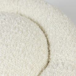 Pouf with White Curls - Fabric Edge Detail - Styylish