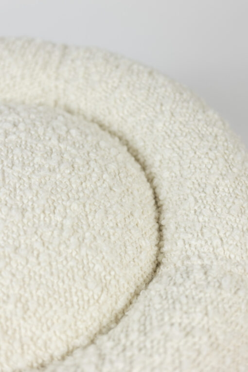 Pouf with White Curls - Fabric Edge Detail - Styylish