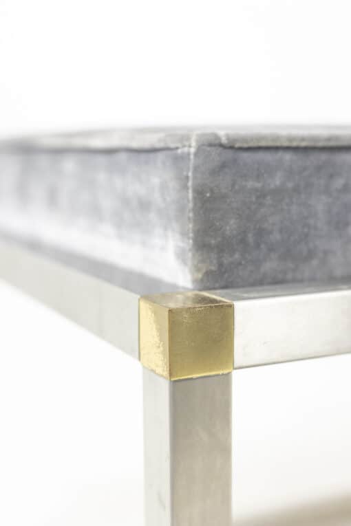 Gold and Silver Metal Bench - Metal Frame Detail - Styylish