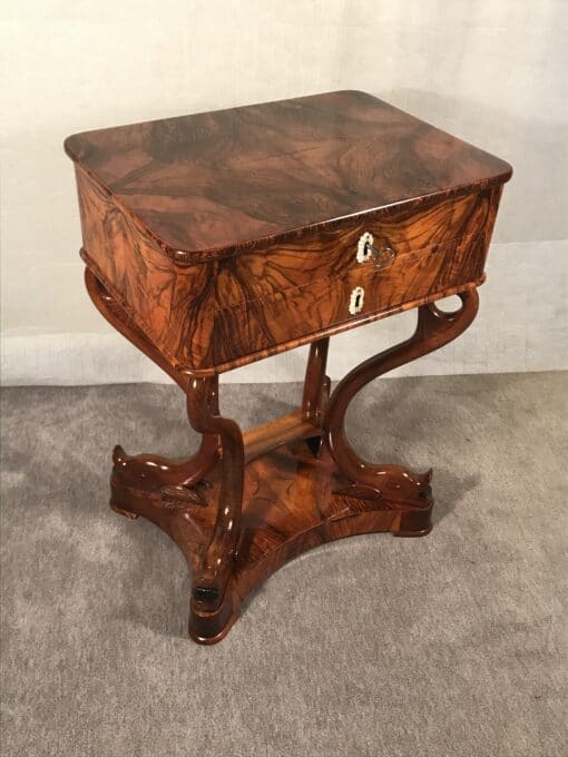 Antique Biedermeier Sewing Table - Side Profile - Styylish