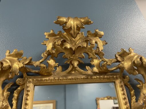 Hand-Carved Gilt Wood Mirror- detail of the top middle- Styylish