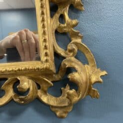 Hand-Carved Gilt Wood Mirror- detail of the lower right- Styylish