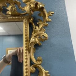 Hand-Carved Gilt Wood Mirror- detail of the right side- Styylish