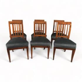 Neoclassical Walnut Chairs, Set of Six, Germany 1810