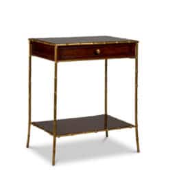Side Table in Mahogany and Gilt Bronze, 1970s