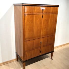 Early Biedermeier Secretaire, Cherry Veneer, Mahogany, South Germany circa 1820