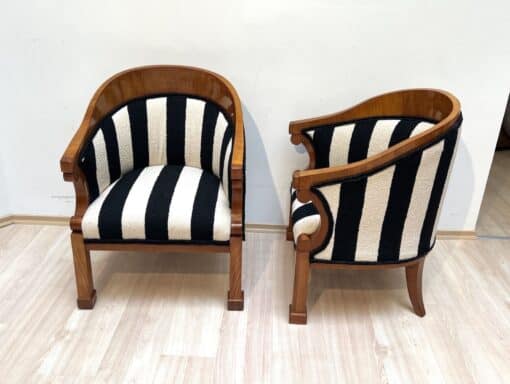 Two Biedermeier Bergere Chairs - Front and Side - Styylish