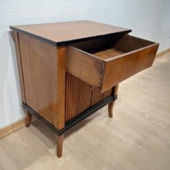 Small Cherry Biedermeier Cabinet - Side View with Drawers Open - Styylish