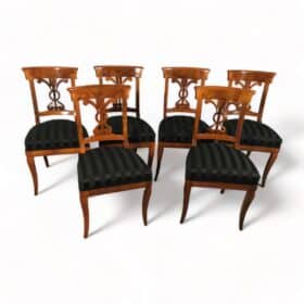 Set of Six Biedermeier Walnut Chairs, Germany 1820