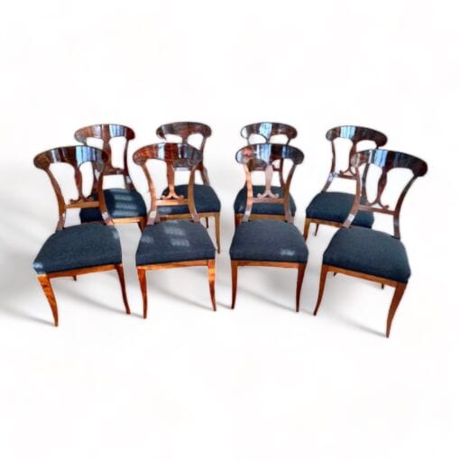 Set of Eight Biedermeier walnut chairs- Styylish