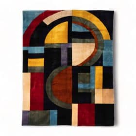 Geometric Wool Rug. Contemporary Work.