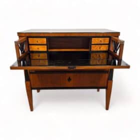 Biedermeier Writing Chest, Walnut Veneer, Ebonized, Southern Germany circa 1825