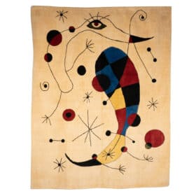 Abstract Tapestry or Rug, Inspired by Joan Miro. Contemporary Work.
