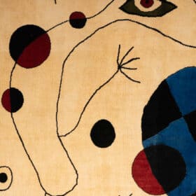 Abstract Tapestry or Rug, Inspired by Joan Miro. Contemporary Work.