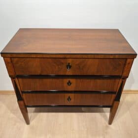 Biedermeier Writing Chest, Walnut Veneer, Ebonized, Southern Germany circa 1825