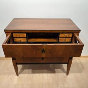 Biedermeier Writing Chest, Walnut Veneer, Ebonized, Southern Germany circa 1825