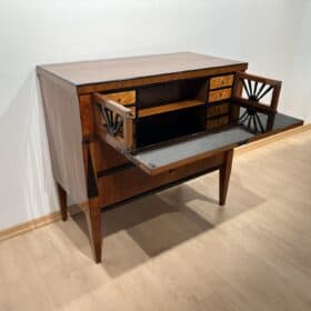 Biedermeier Writing Chest, Walnut Veneer, Ebonized, Southern Germany circa 1825