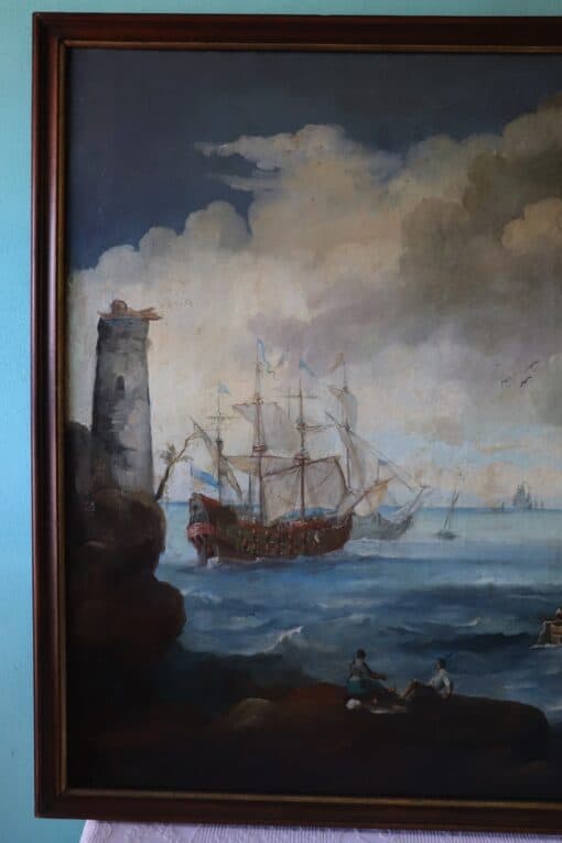 Oil Painting of Coastal Scene - Corner Detail - Styylish