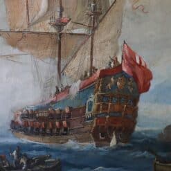 Oil Painting of Coastal Scene - Galleon Detail - Styylish