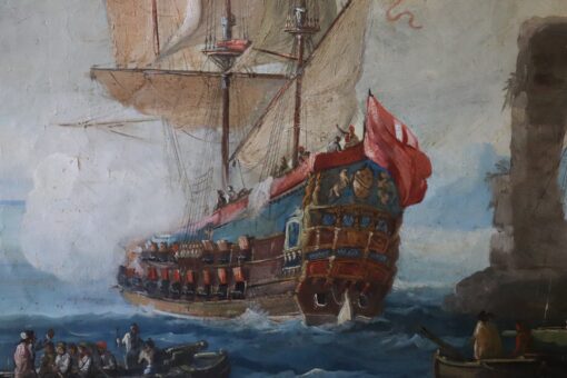 Oil Painting of Coastal Scene - Galleon Detail - Styylish